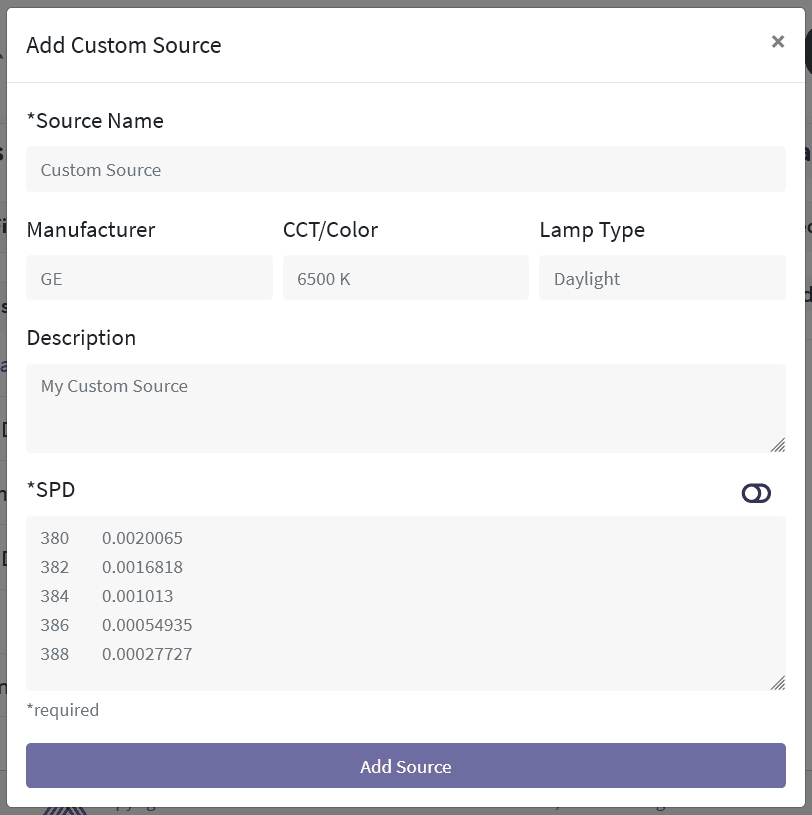 add custom source modal